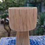 Lampe en raphia, bohème, artisanat