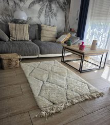Tapis Béni Ouarain écru 1,51 x 0,97 m