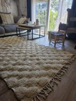 Tapis berbère écru 2,50 x 1,40 m en pure laine